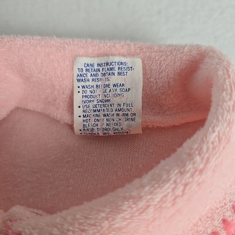 Vintage Carter's Pink Rose One Piece Footed Outfit 3 Months‎ Terrycloth
